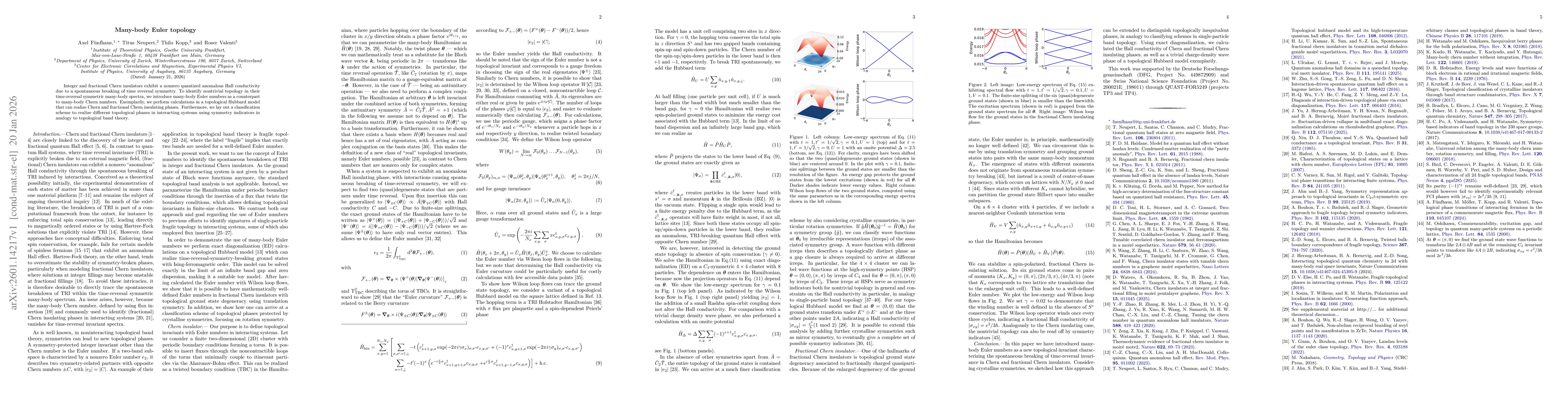 Thumbnail for Many-body Euler topology