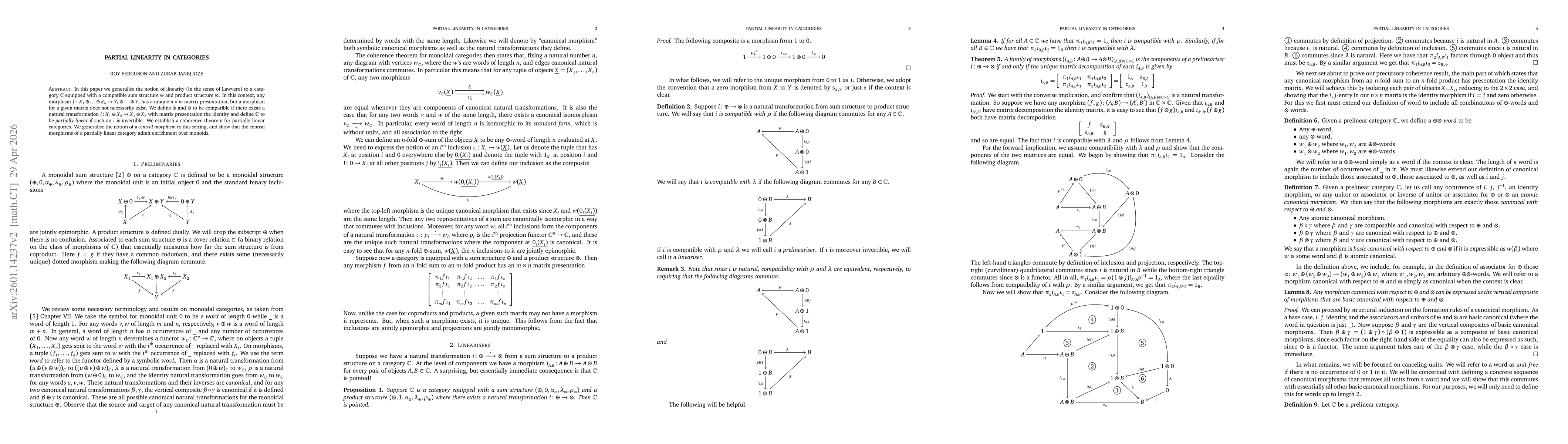 Thumbnail for Partial Linearity in Categories