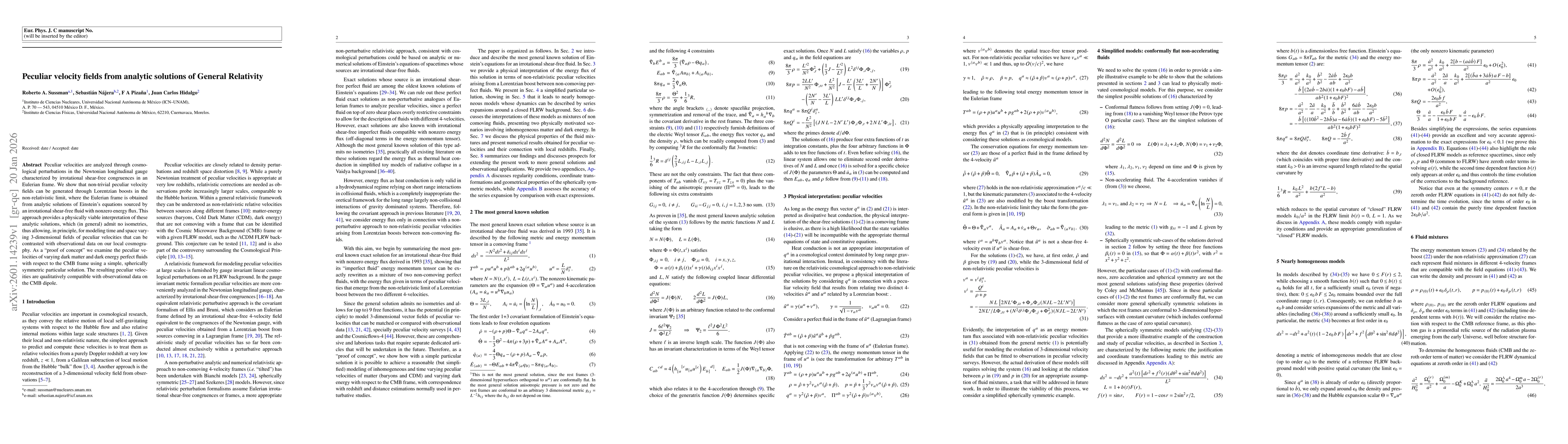 Thumbnail for Peculiar velocity fields from analytic solutions of General Relativity