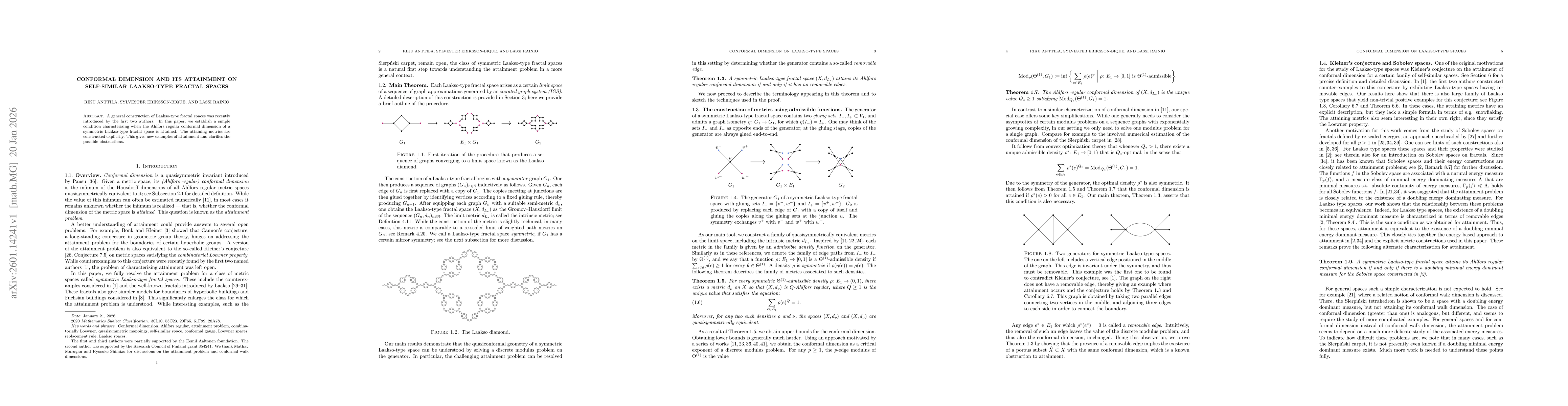 Thumbnail for Conformal dimension and its attainment on self-similar Laakso-type fractal spaces