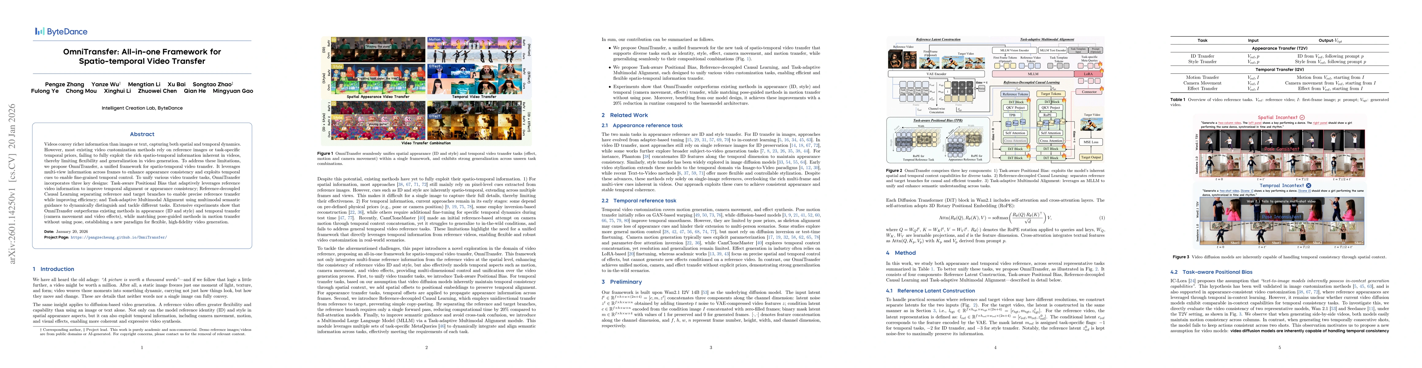 Thumbnail for OmniTransfer: All-in-one Framework for Spatio-temporal Video Transfer