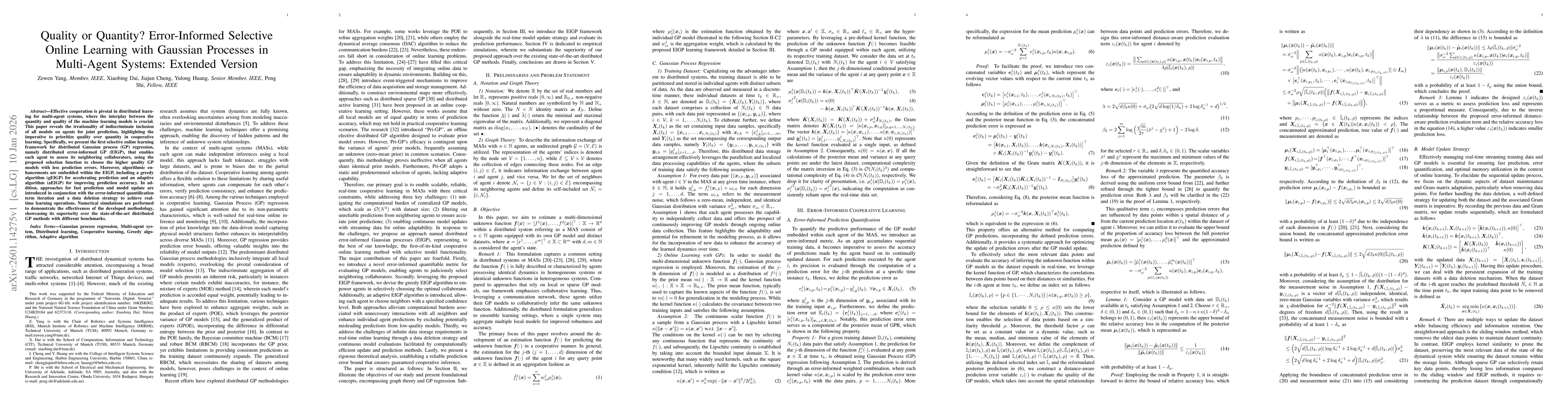 Thumbnail for Quality or Quantity? Error-Informed Selective Online Learning with Gaussian Processes in Multi-Agent Systems: Extended Version