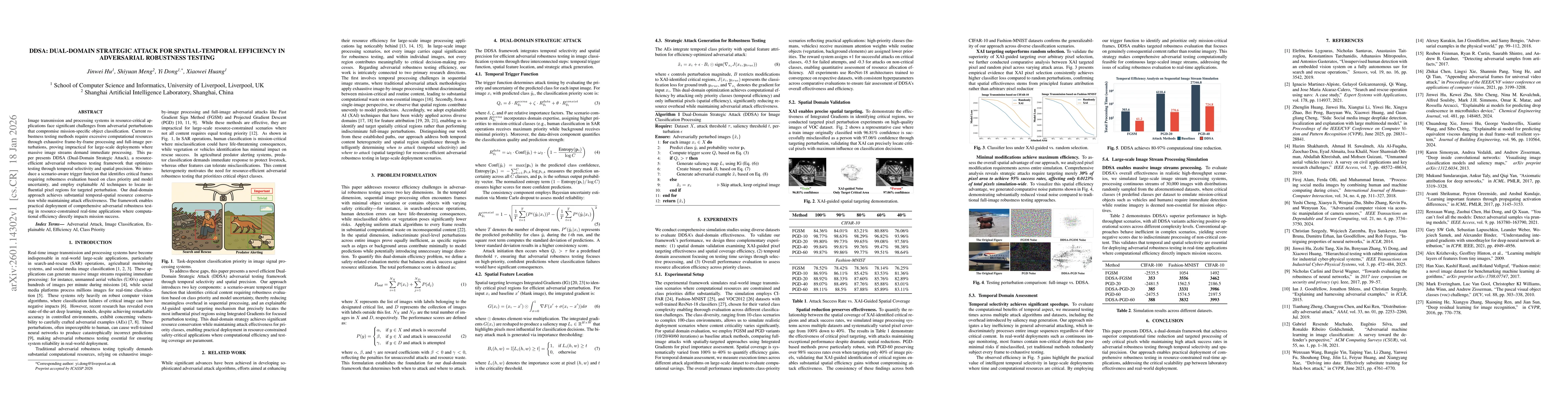 Thumbnail for DDSA: Dual-Domain Strategic Attack for Spatial-Temporal Efficiency in Adversarial Robustness Testing