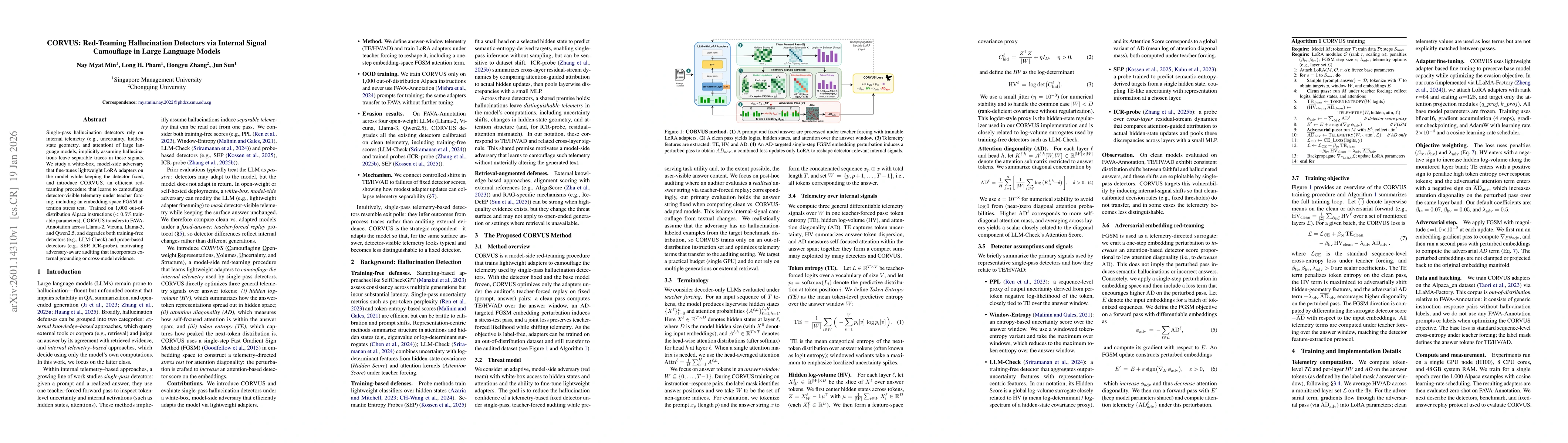 Thumbnail for CORVUS: Red-Teaming Hallucination Detectors via Internal Signal Camouflage in Large Language Models