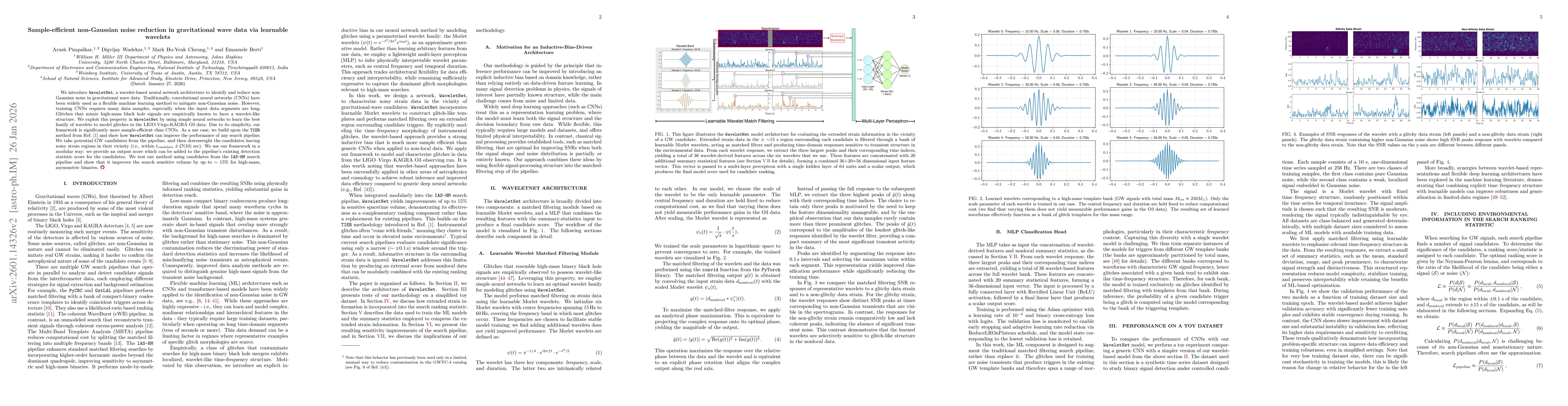 Thumbnail for Sample-efficient non-Gaussian noise reduction in gravitational wave data via learnable wavelets