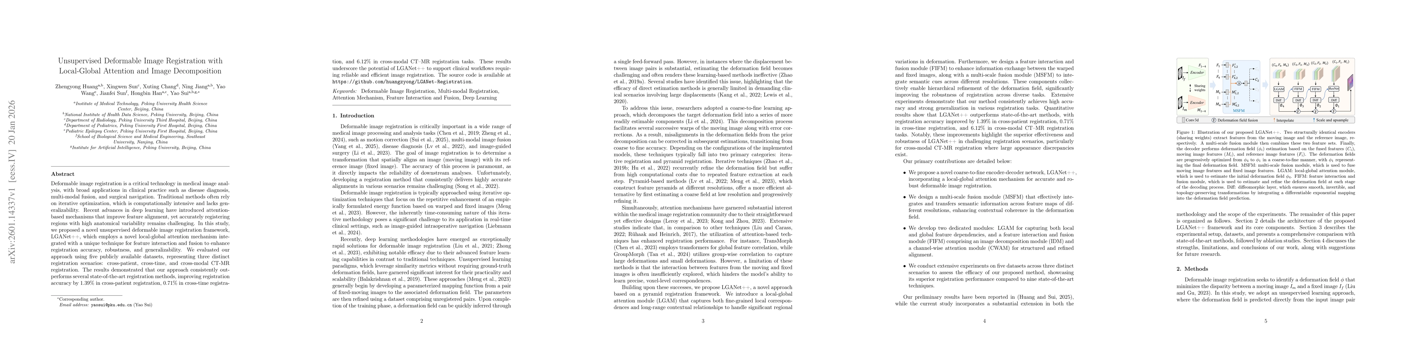 Thumbnail for Unsupervised Deformable Image Registration with Local-Global Attention and Image Decomposition