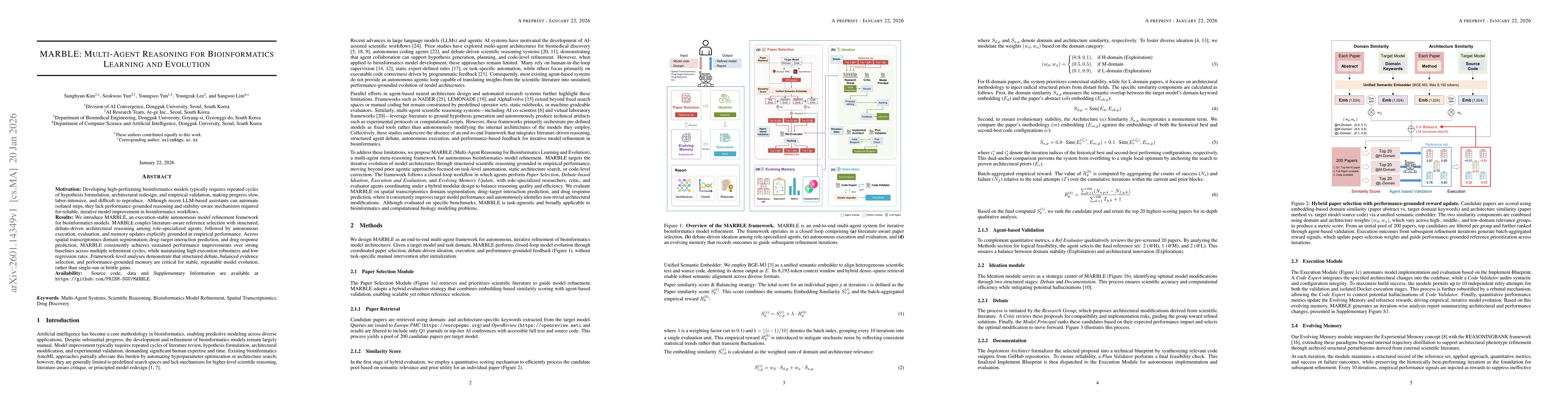 Thumbnail for MARBLE: Multi-Agent Reasoning for Bioinformatics Learning and Evolution