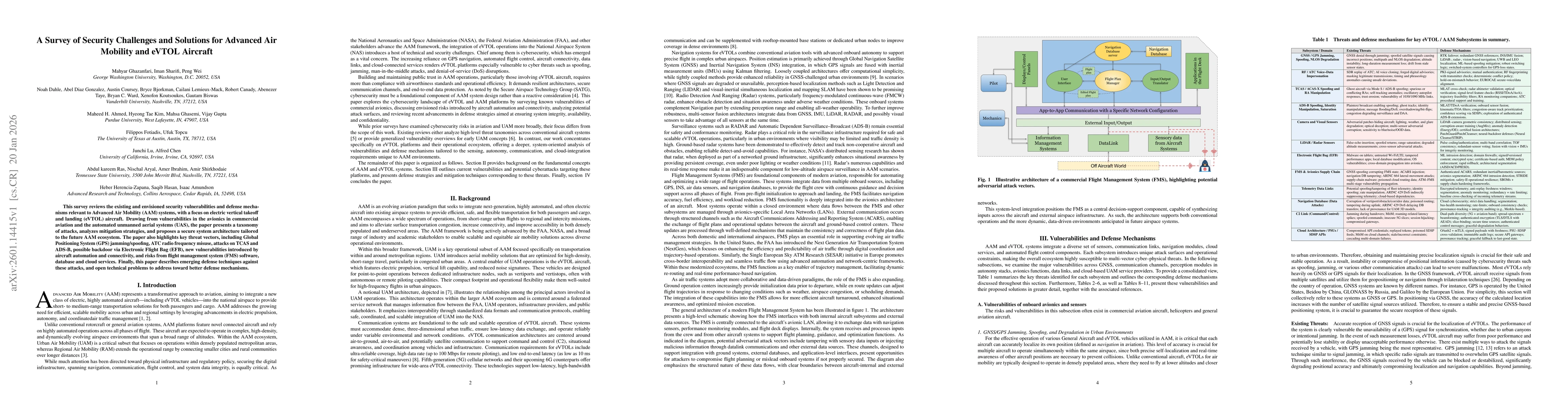 Thumbnail for A Survey of Security Challenges and Solutions for Advanced Air Mobility and eVTOL Aircraft
