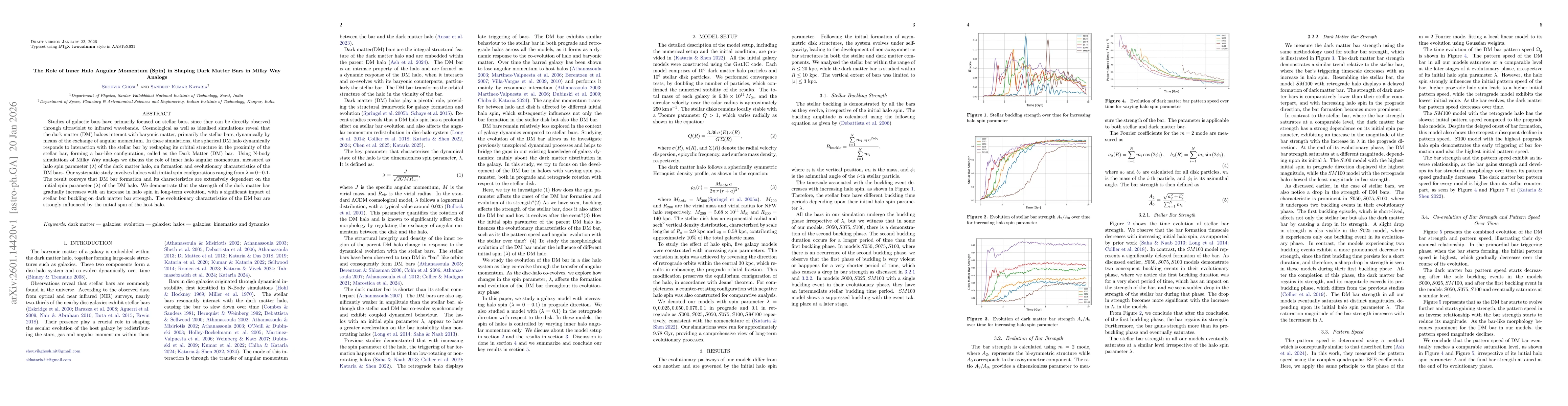 Thumbnail for The Role of Inner Halo Angular Momentum (Spin) in Shaping Dark Matter Bars in Milky Way Analogs