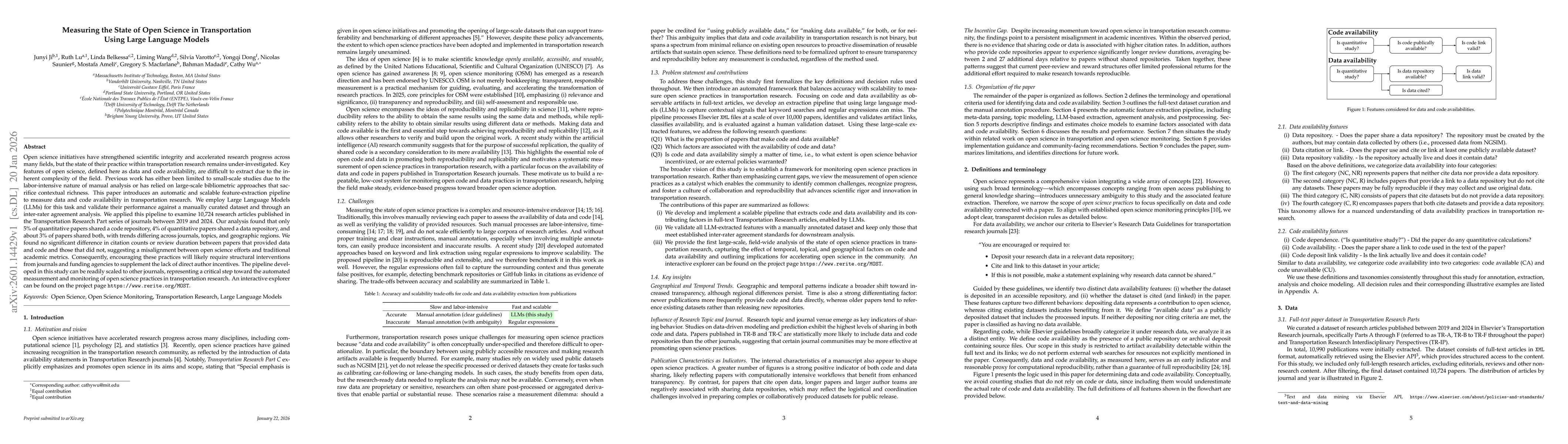 Thumbnail for Measuring the State of Open Science in Transportation Using Large Language Models
