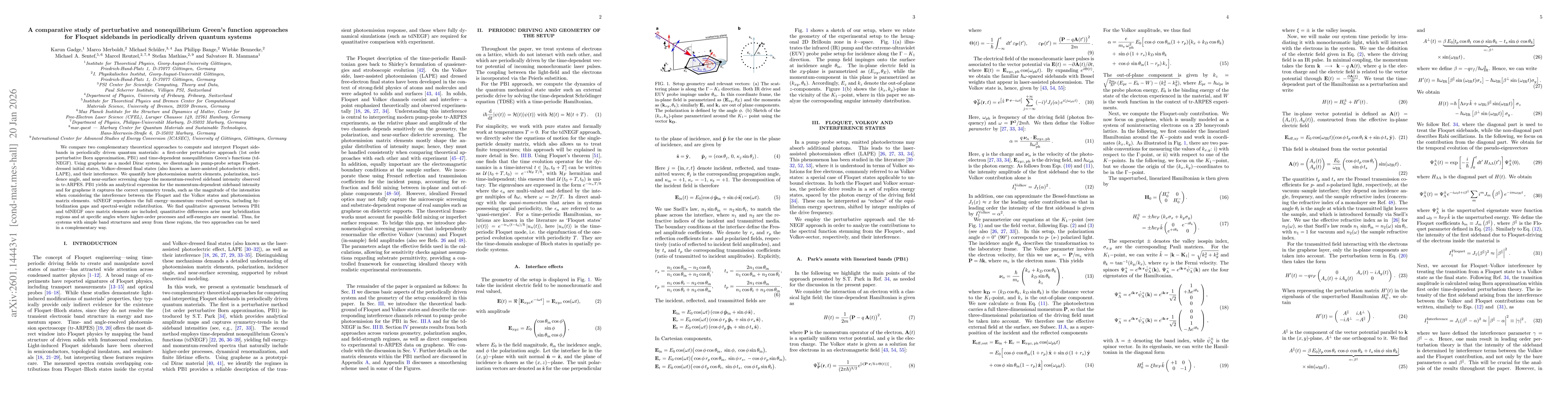Thumbnail for A comparative study of perturbative and nonequilibrium Green's function approaches for Floquet sidebands in periodically driven quantum systems