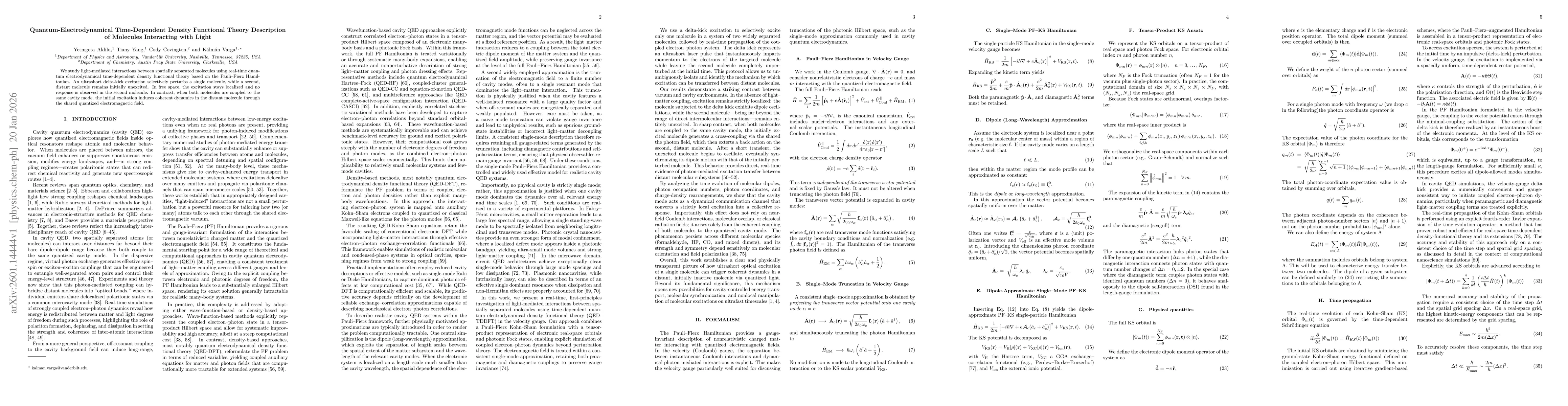 Thumbnail for Quantum-Electrodynamical Time-Dependent Density Functional Theory Description of Molecules Interacting with Light