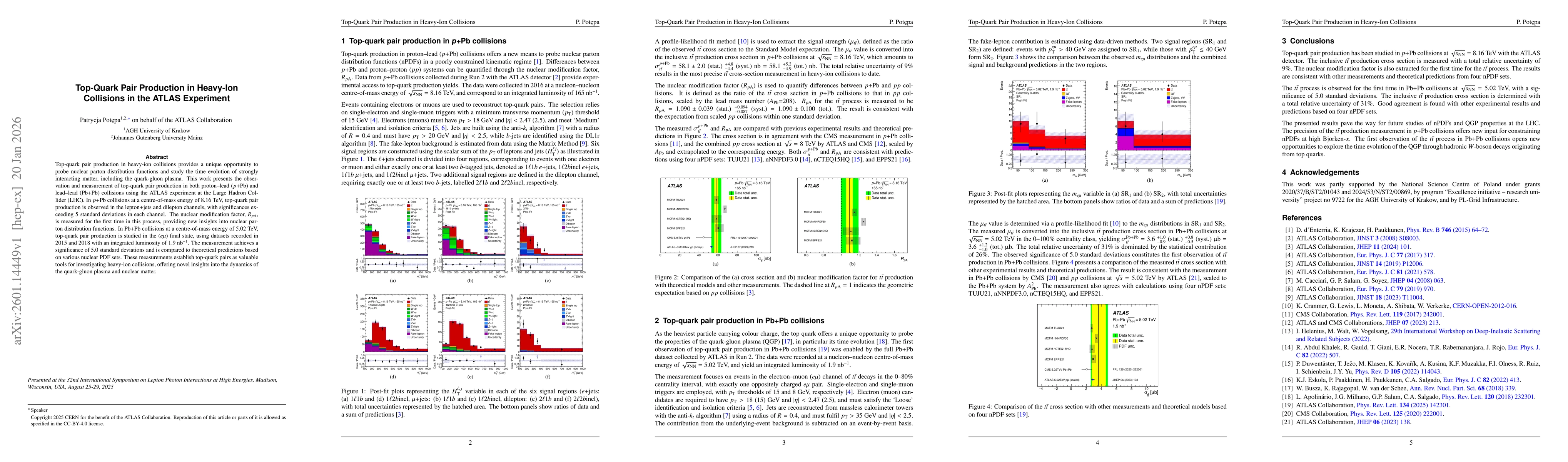 Thumbnail for Top-Quark Pair Production in Heavy-Ion Collisions in the ATLAS Experiment