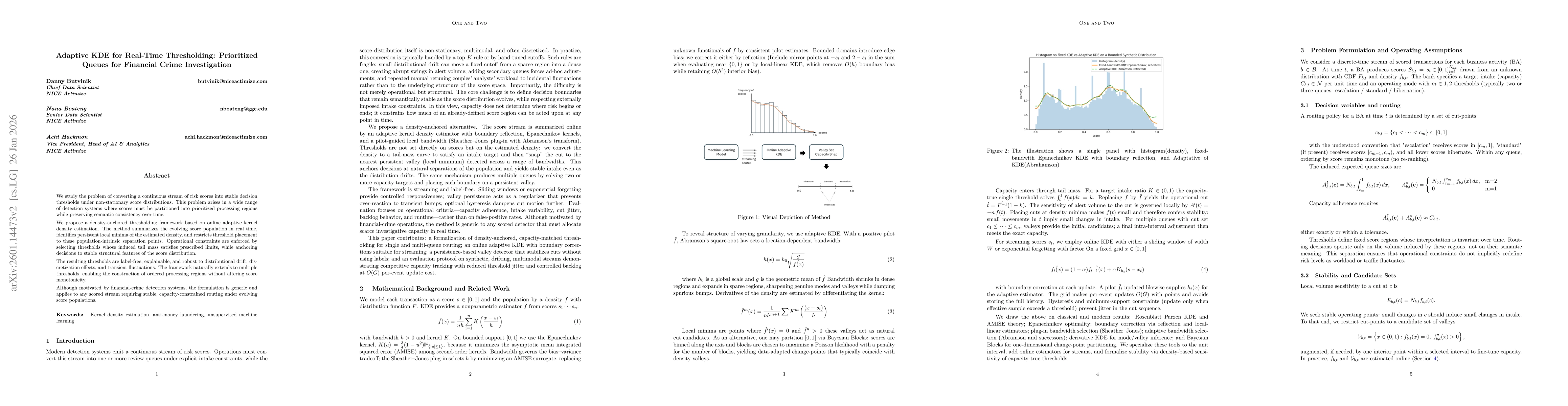 Thumbnail for Adaptive KDE for Real-Time Thresholding: Prioritized Queues for Financial Crime Investigation