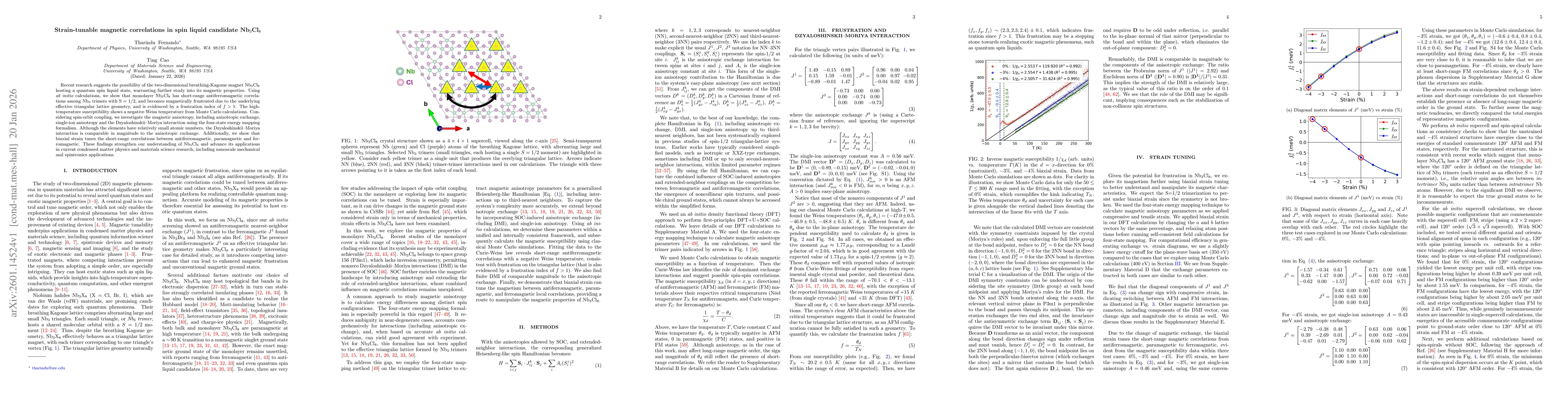 Thumbnail for Strain-tunable magnetic correlations in spin liquid candidate Nb$_3$Cl$_8$