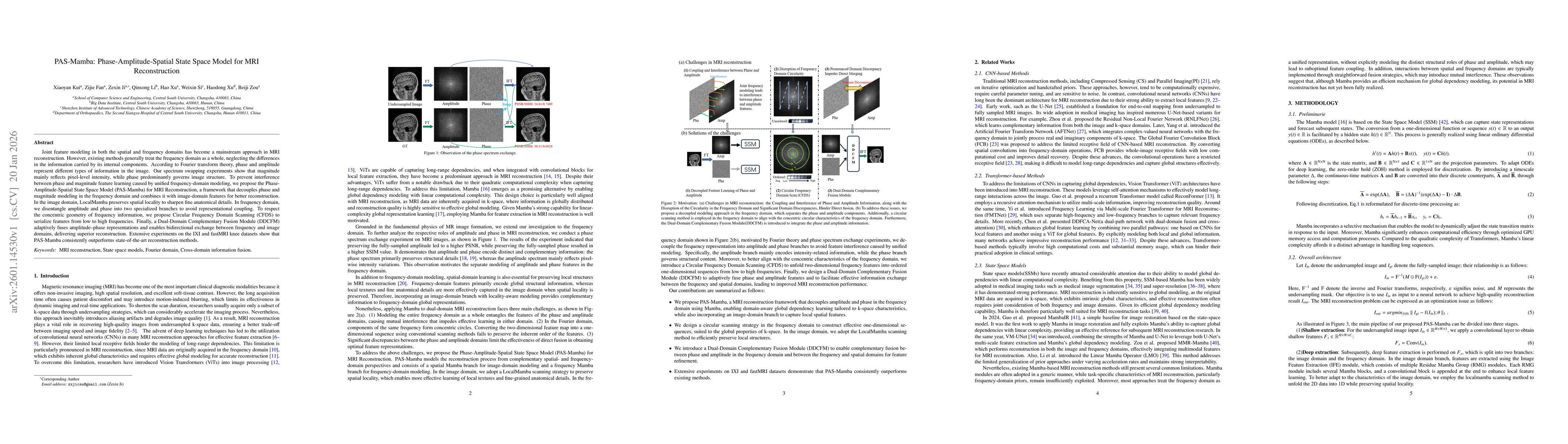 Thumbnail for PAS-Mamba: Phase-Amplitude-Spatial State Space Model for MRI Reconstruction