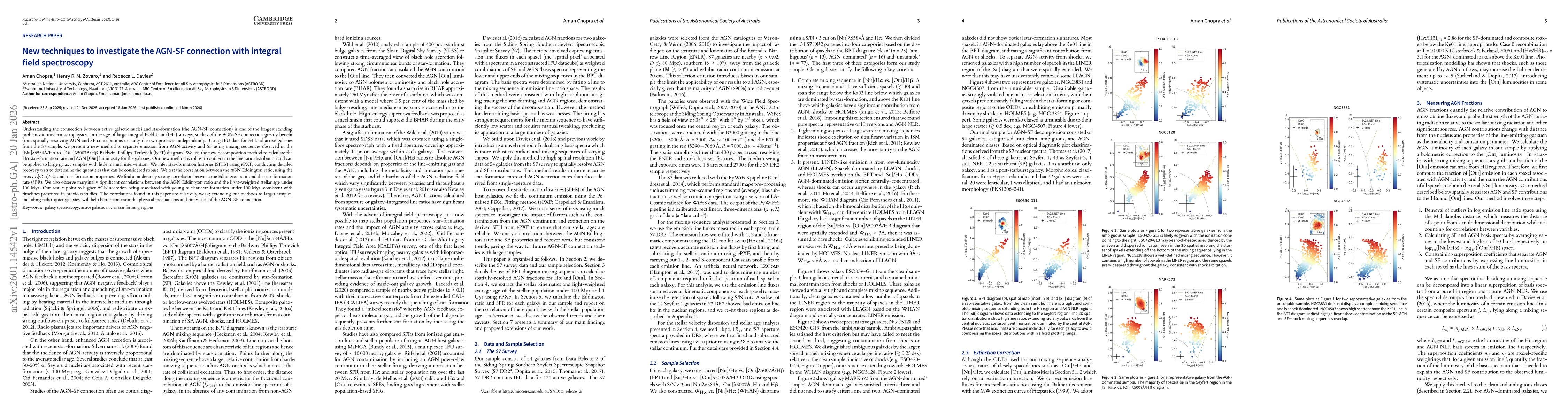 Thumbnail for New techniques to investigate the AGN-SF connection with integral field spectroscopy