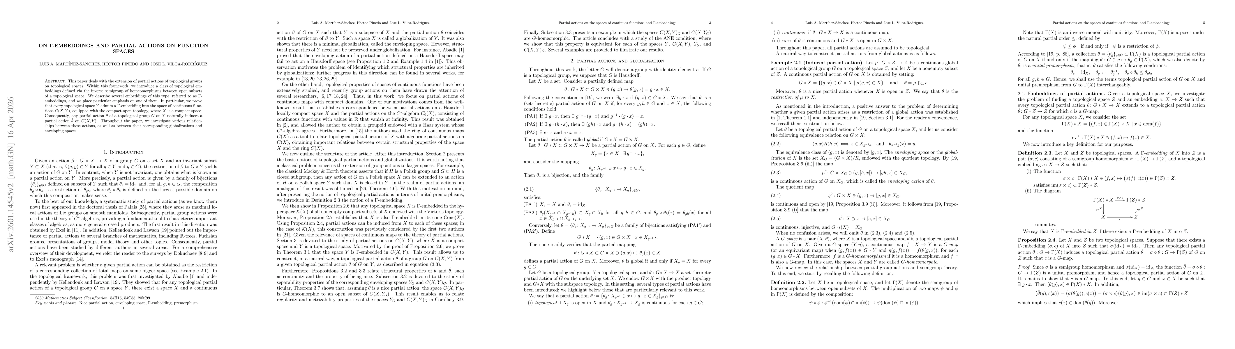 Thumbnail for On Γ-embeddings and partial actions of function spaces A