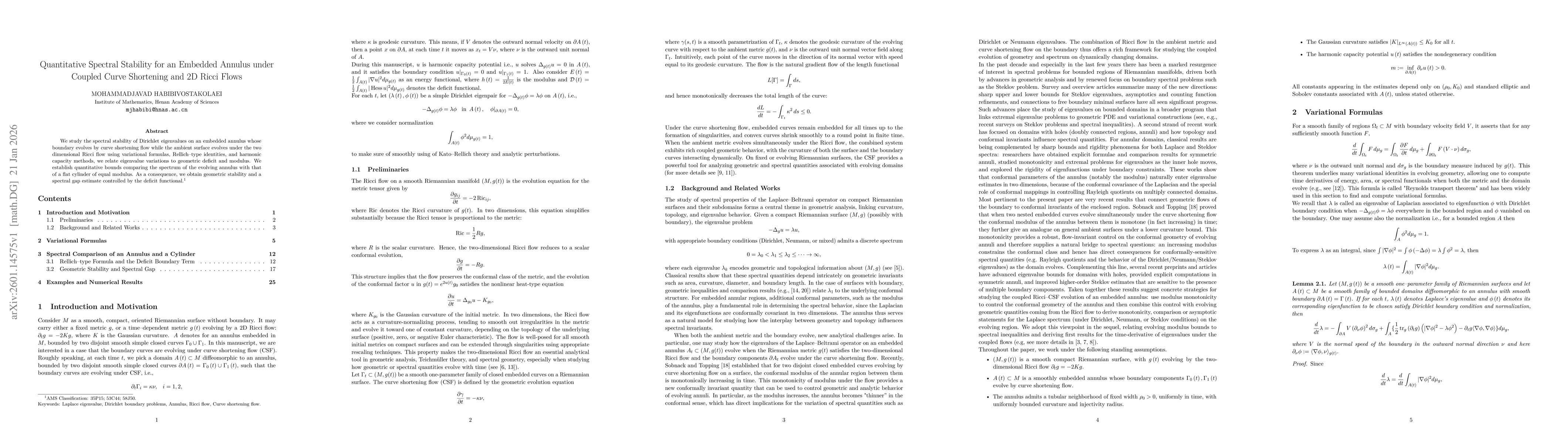 Thumbnail for Quantitative Spectral Stability for an Embedded Annulus under Coupled Curve Shortening and $2$D Ricci Flows