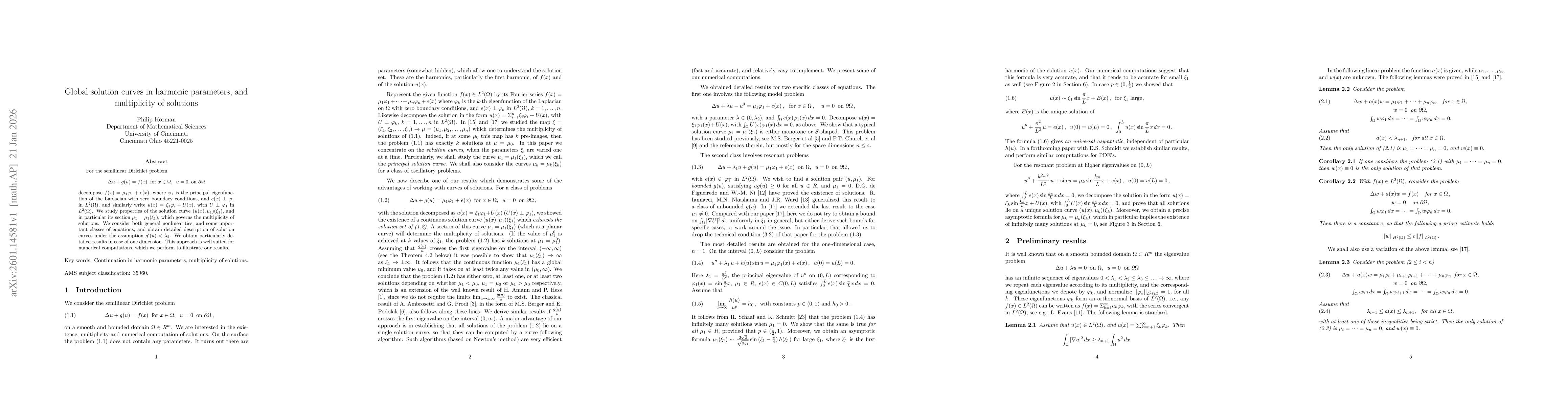 Thumbnail for Global solution curves in harmonic parameters, and multiplicity of solutions