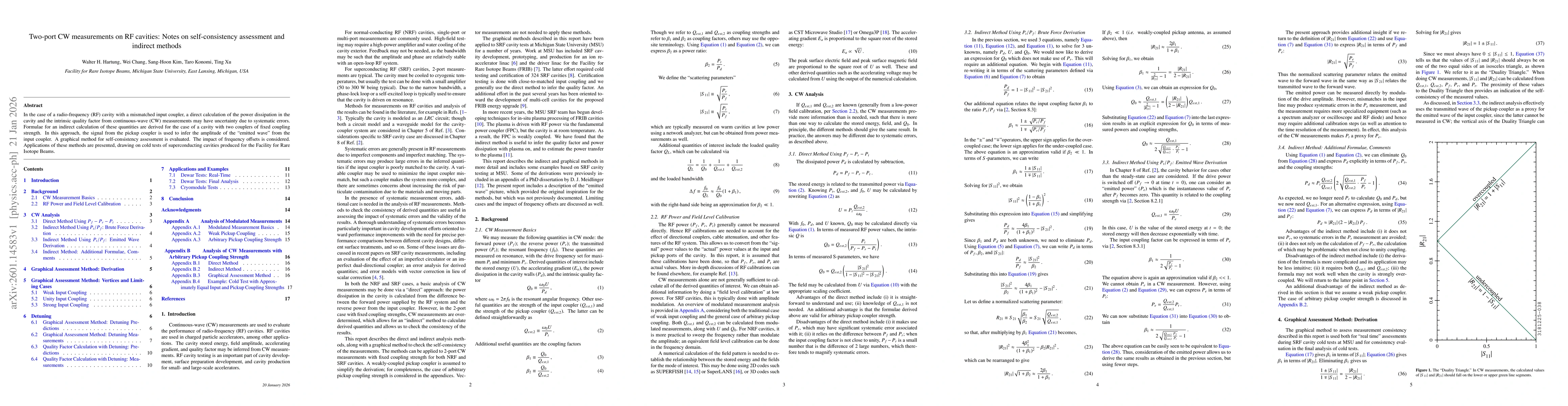 Thumbnail for Two-port CW measurements on RF cavities: Notes on self-consistency assessment and indirect methods