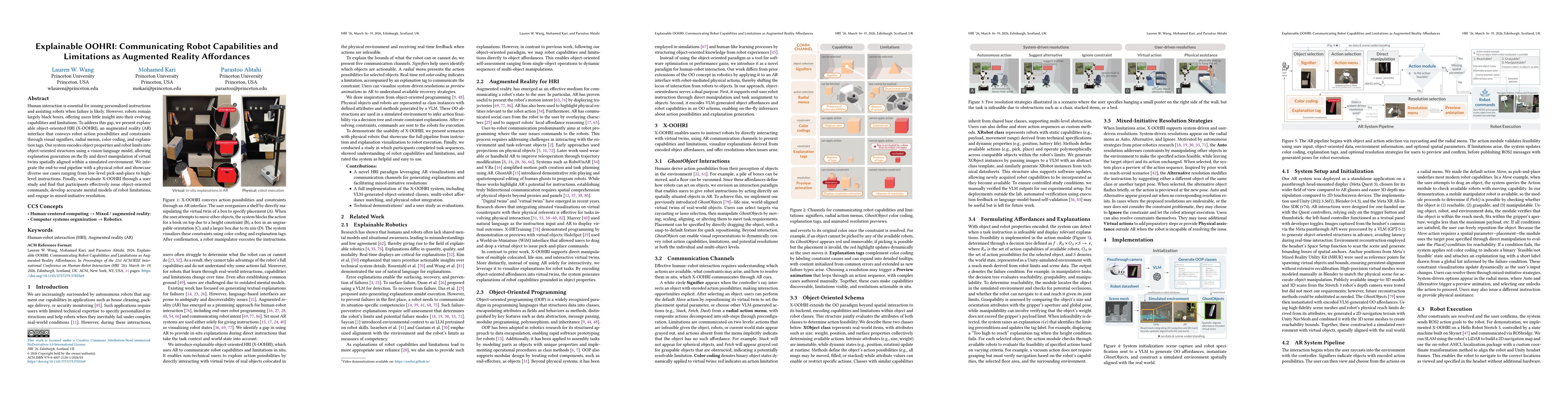 Thumbnail for Explainable OOHRI: Communicating Robot Capabilities and Limitations as Augmented Reality Affordances