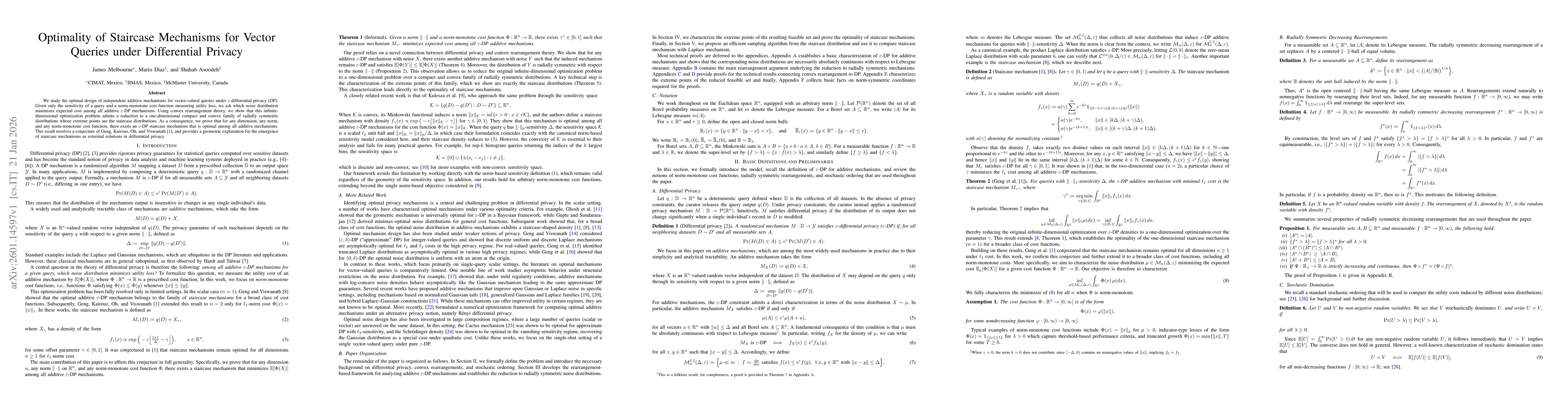 Thumbnail for Optimality of Staircase Mechanisms for Vector Queries under Differential Privacy