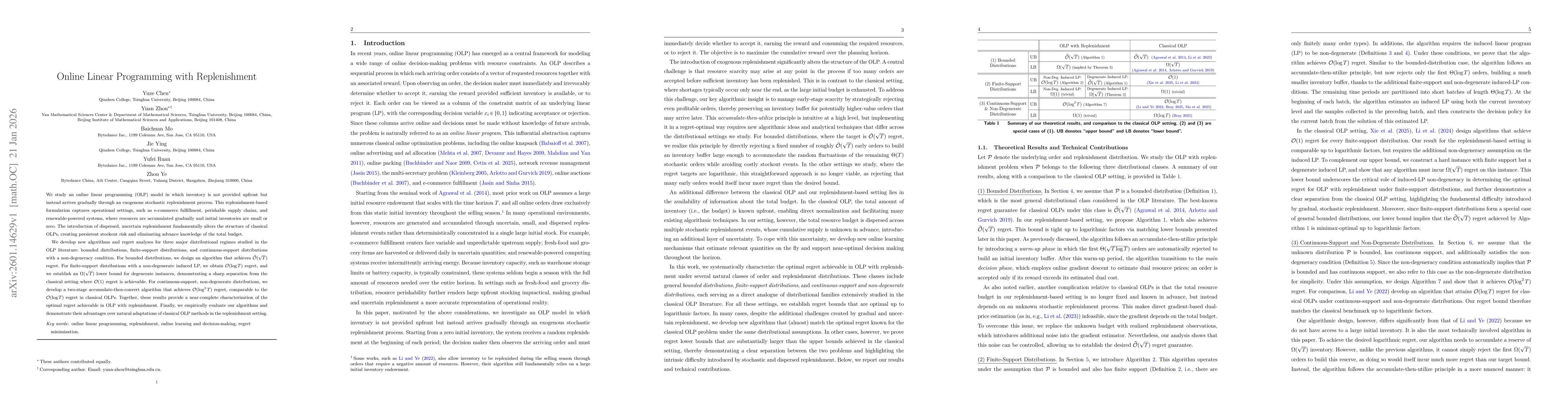 Thumbnail for Online Linear Programming with Replenishment