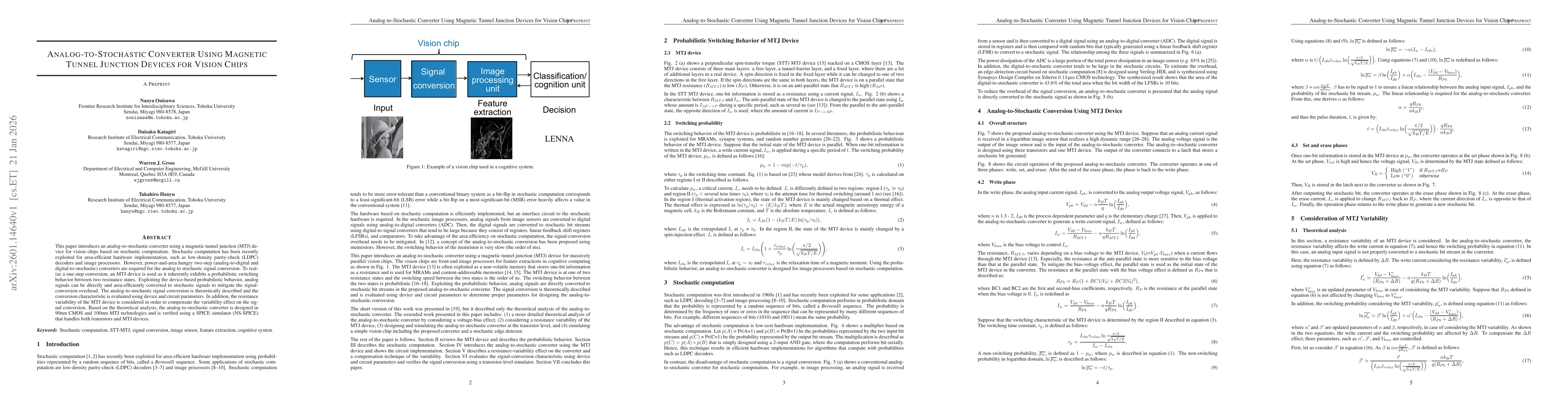 Thumbnail for Analog-to-Stochastic Converter Using Magnetic Tunnel Junction Devices for Vision Chips