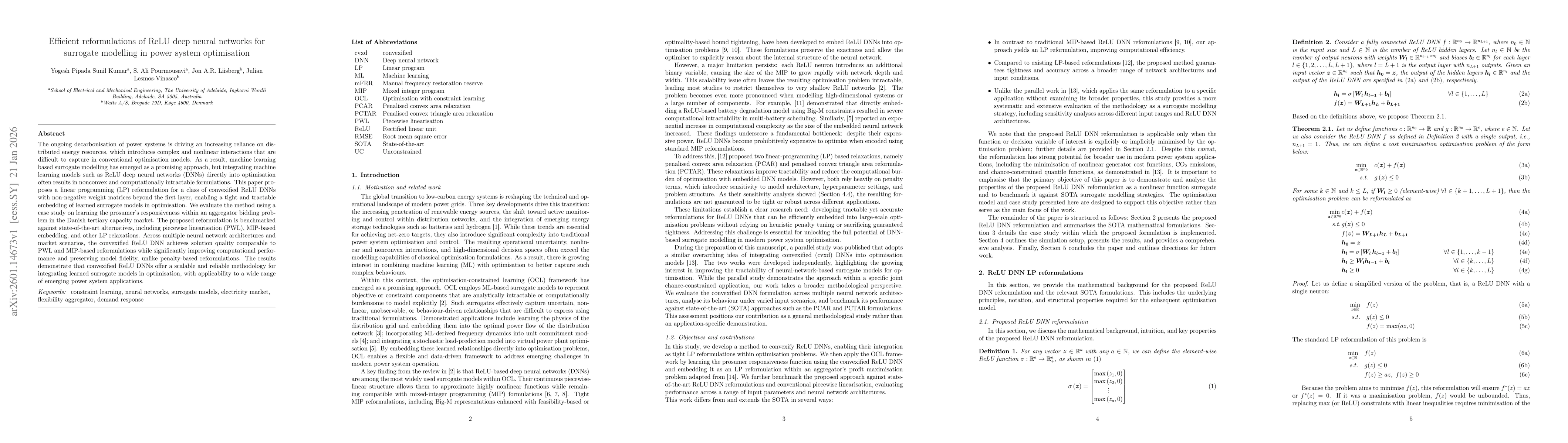 Thumbnail for Efficient reformulations of ReLU deep neural networks for surrogate modelling in power system optimisation