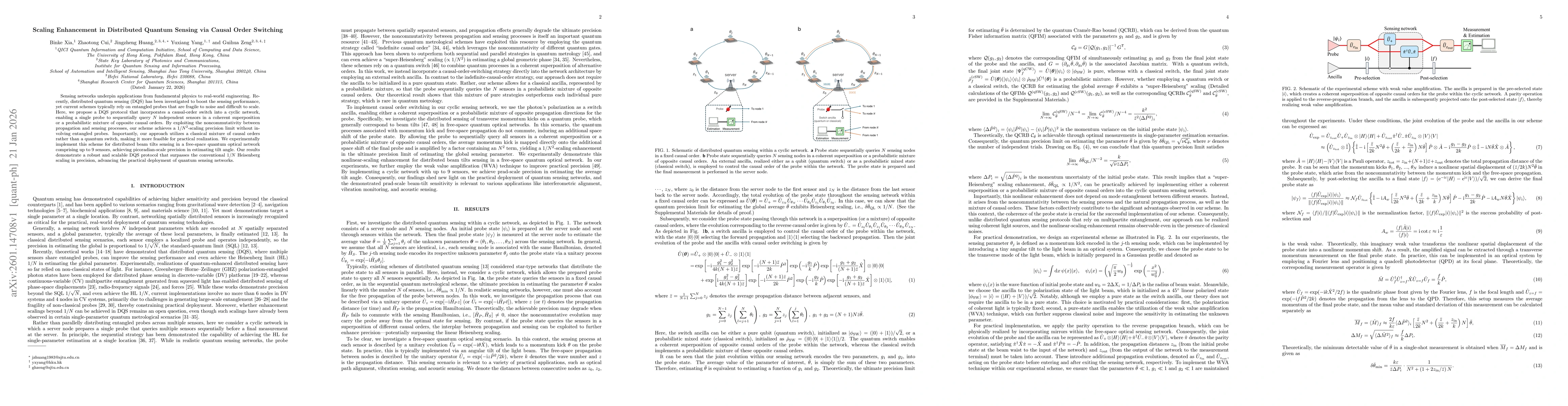 Thumbnail for Scaling Enhancement in Distributed Quantum Sensing via Causal Order Switching