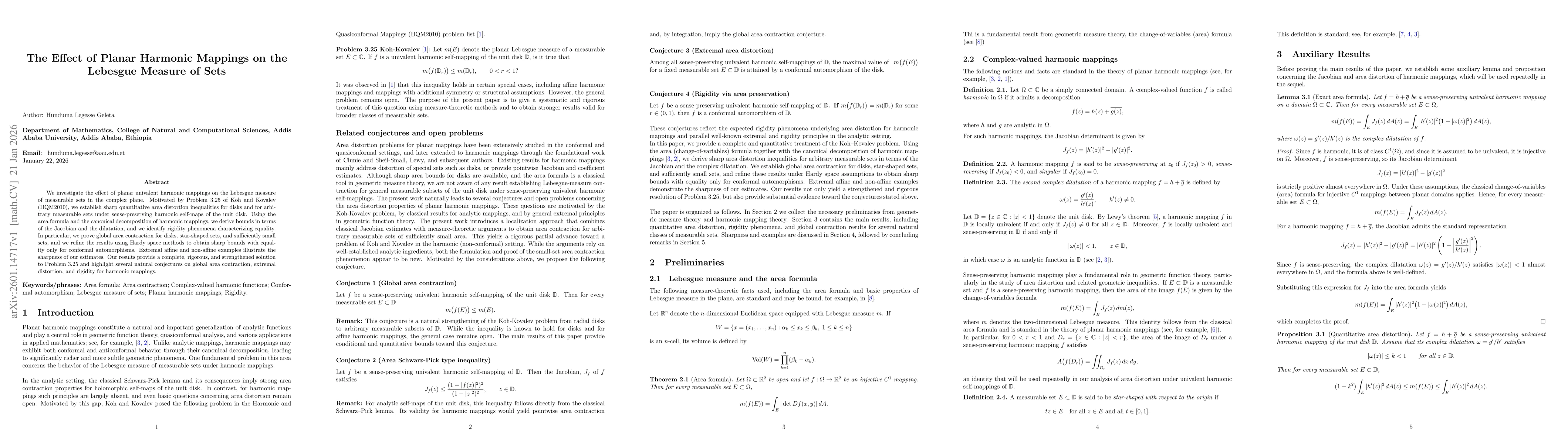 Thumbnail for The Effect of Planar Harmonic Mappings on the Lebesgue Measure of Sets