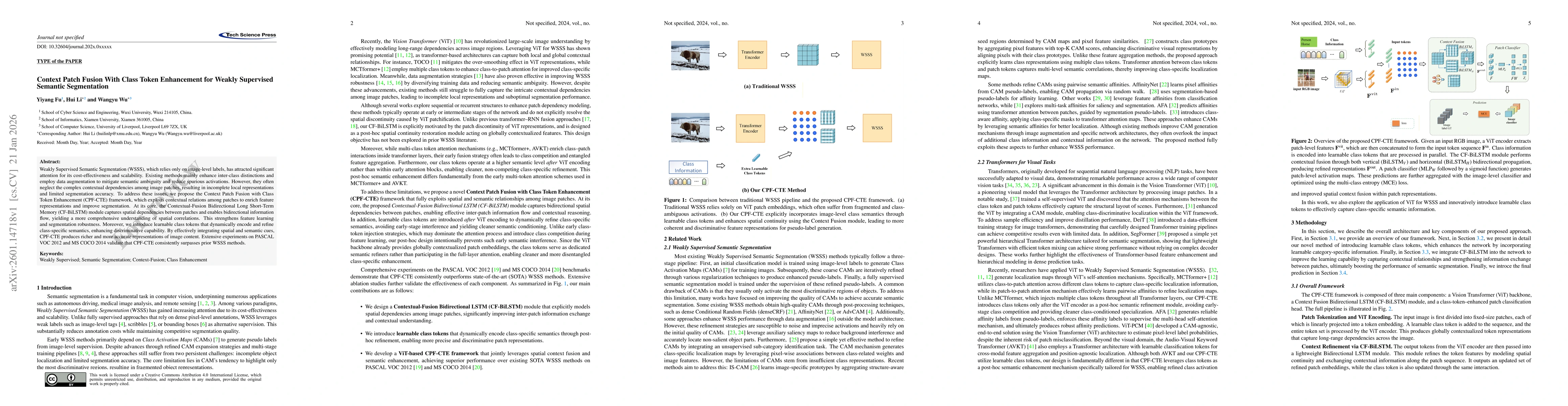 Thumbnail for Context Patch Fusion With Class Token Enhancement for Weakly Supervised Semantic Segmentation