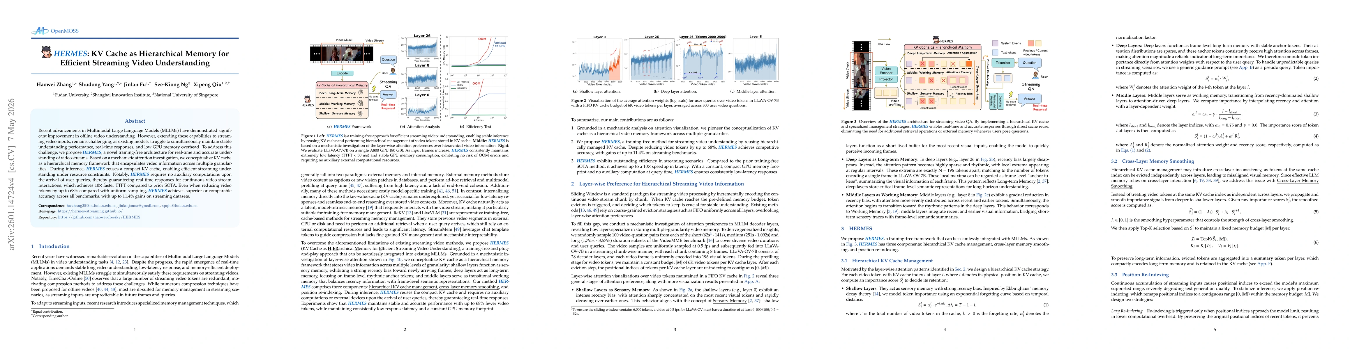 Thumbnail for HERMES: KV Cache as Hierarchical Memory for Efficient Streaming Video Understanding