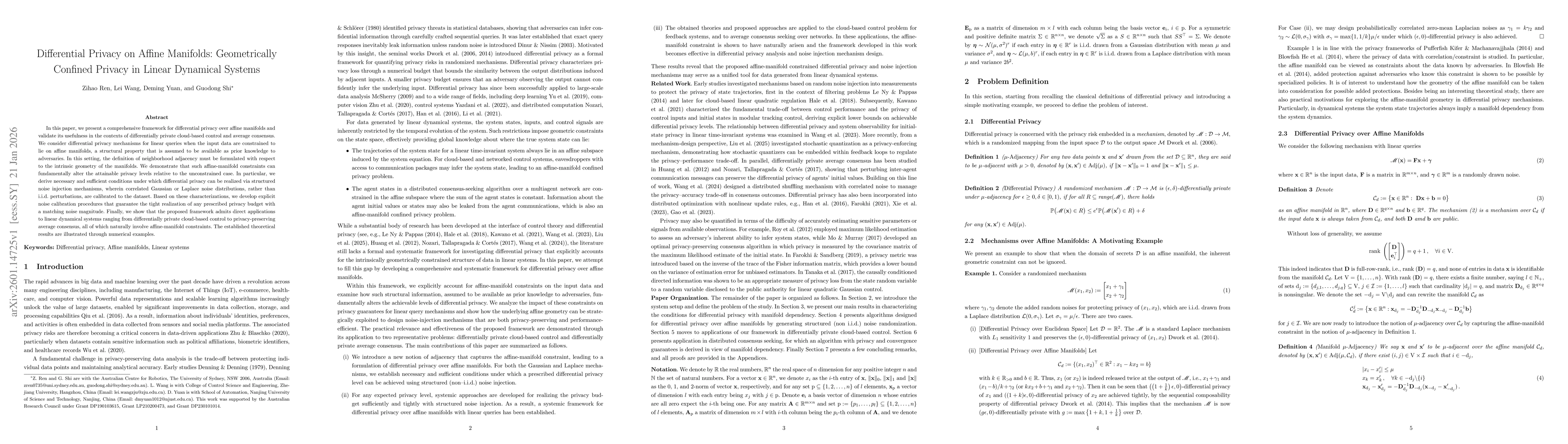 Thumbnail for Differential Privacy on Affine Manifolds: Geometrically Confined Privacy in Linear Dynamical Systems
