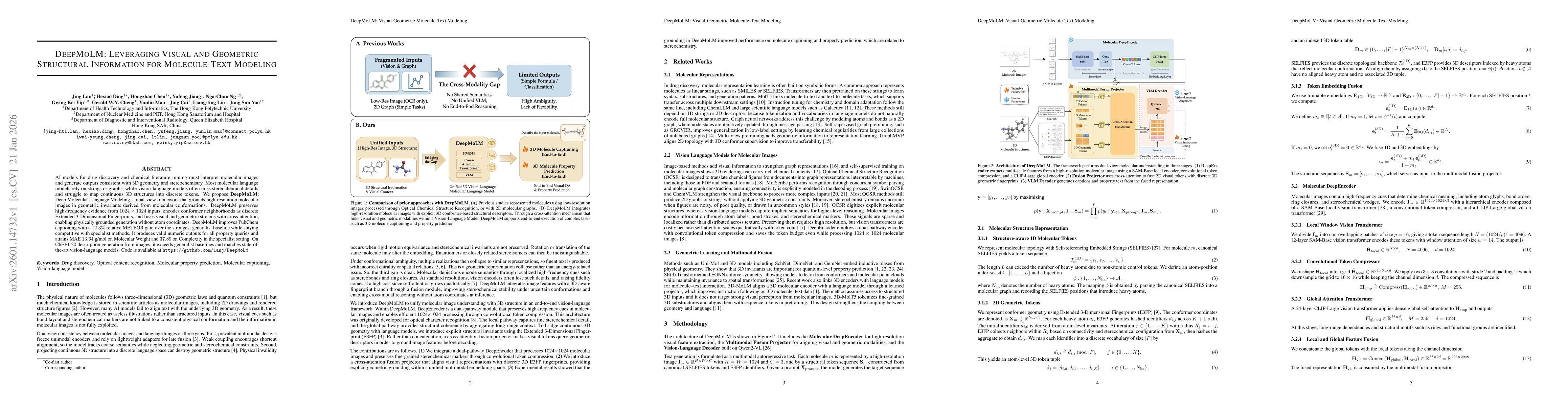 Thumbnail for DeepMoLM: Leveraging Visual and Geometric Structural Information for Molecule-Text Modeling
