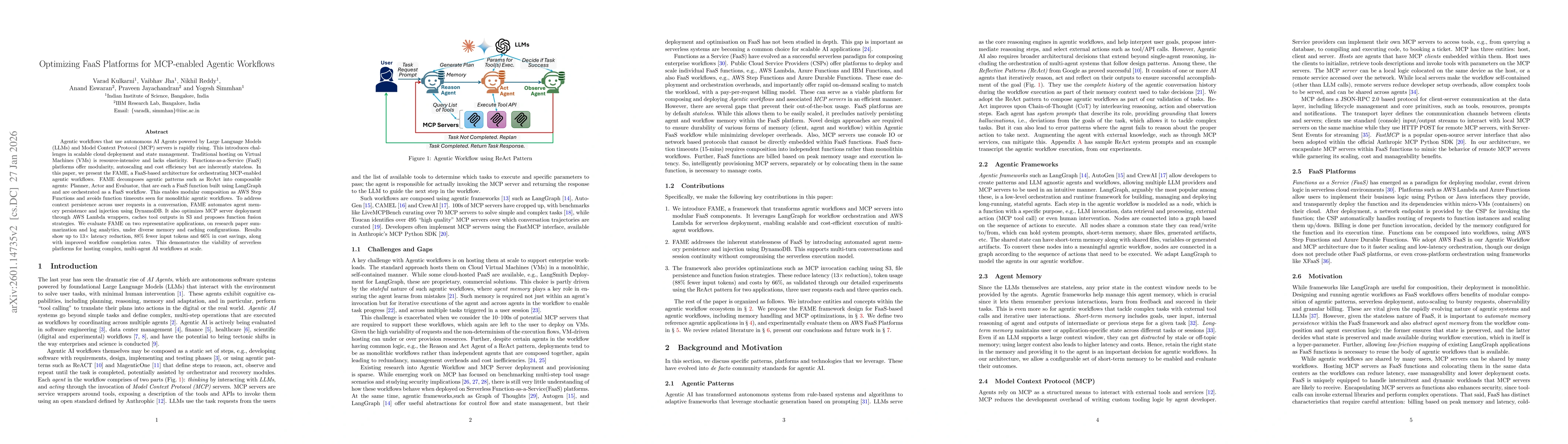Thumbnail for Optimizing FaaS Platforms for MCP-enabled Agentic Workflows