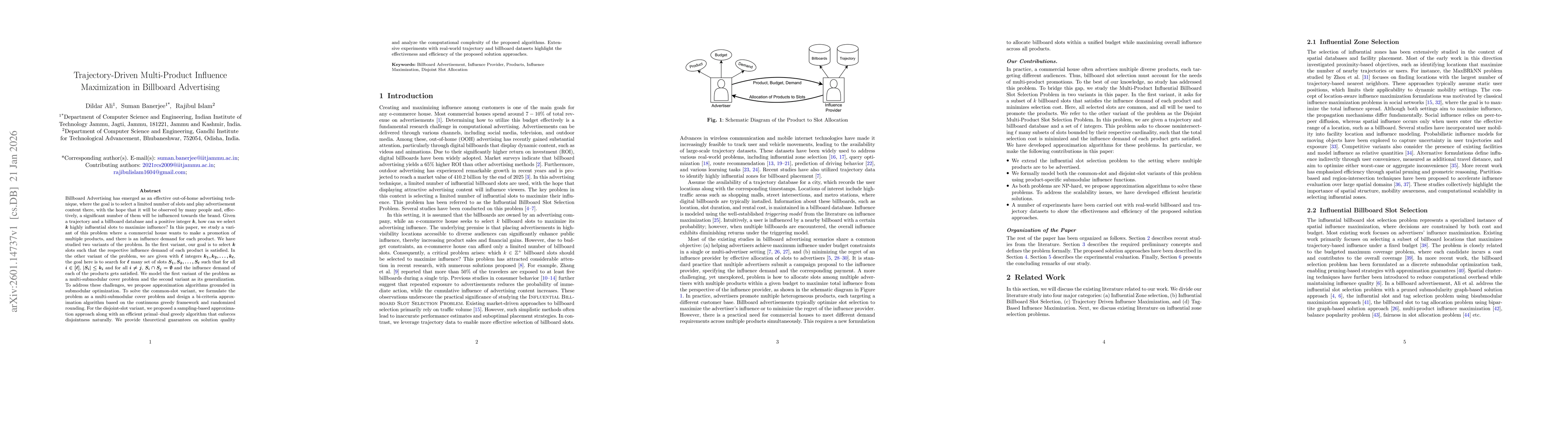 Thumbnail for Trajectory-Driven Multi-Product Influence Maximization in Billboard Advertising