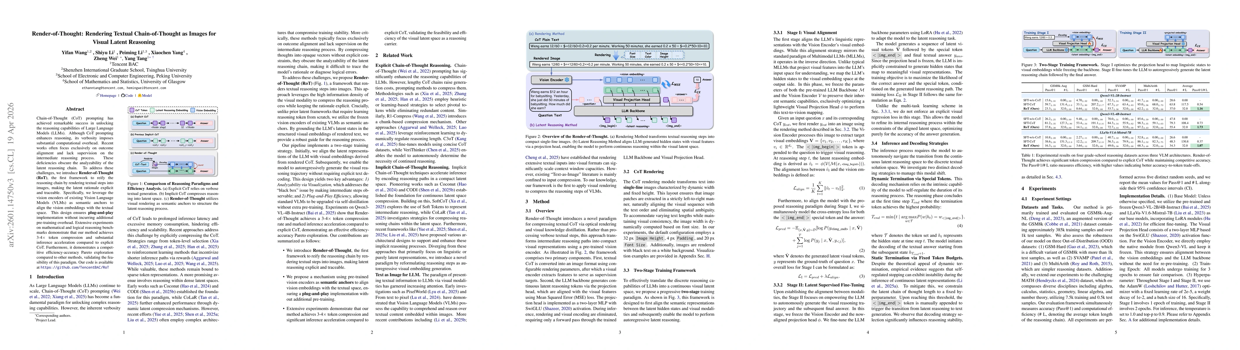 Thumbnail for Render-of-Thought: Rendering Textual Chain-of-Thought as Images for Visual Latent Reasoning