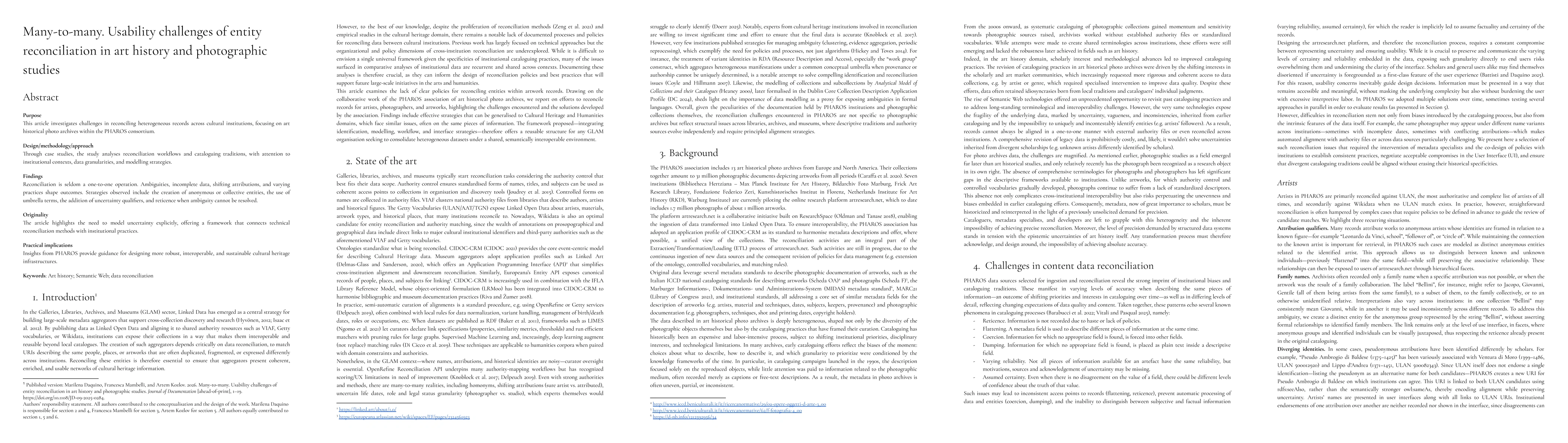 Thumbnail for Many-to-many. Usability challenges of entity reconciliation in art history and photographic studies