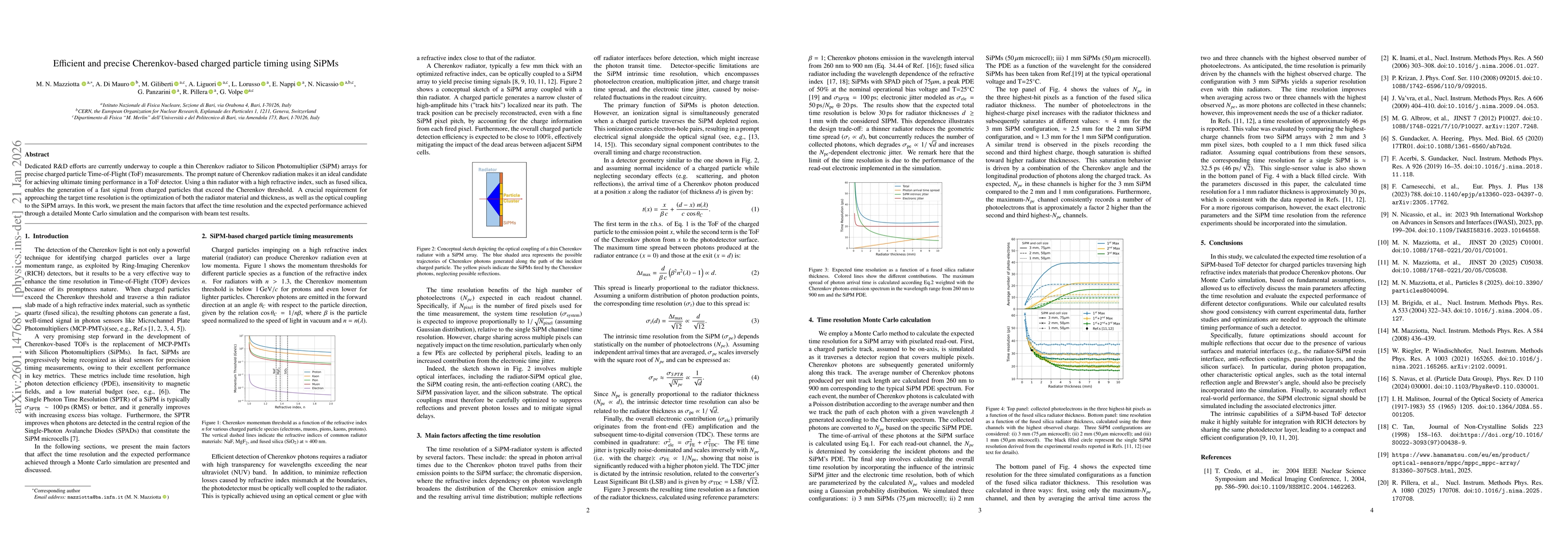 Thumbnail for Efficient and precise Cherenkov-based charged particle timing using SiPMs