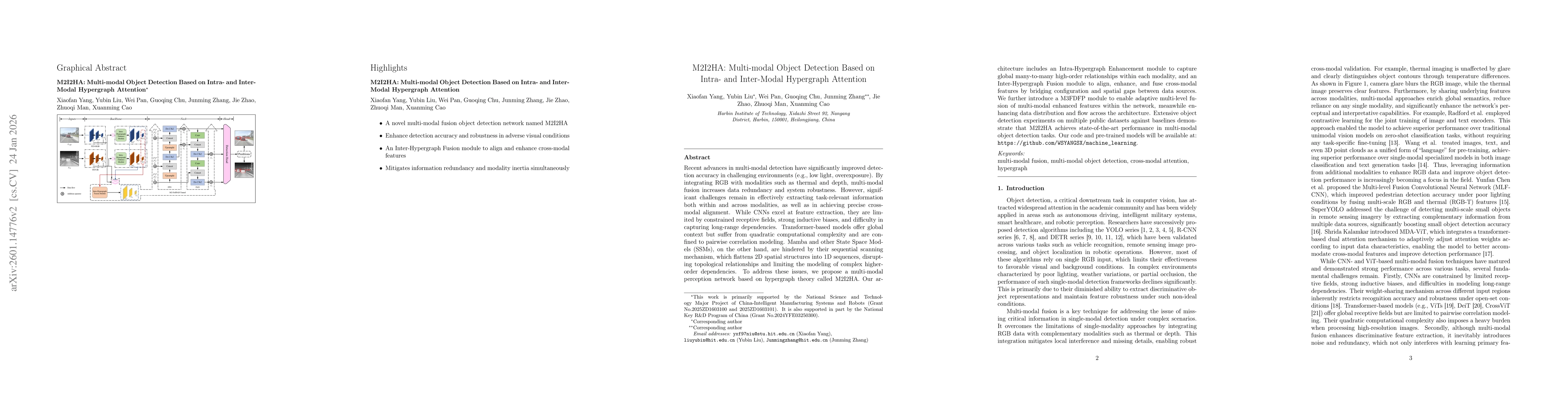 Thumbnail for M2I2HA: A Multi-modal Object Detection Method Based on Intra- and Inter-Modal Hypergraph Attention