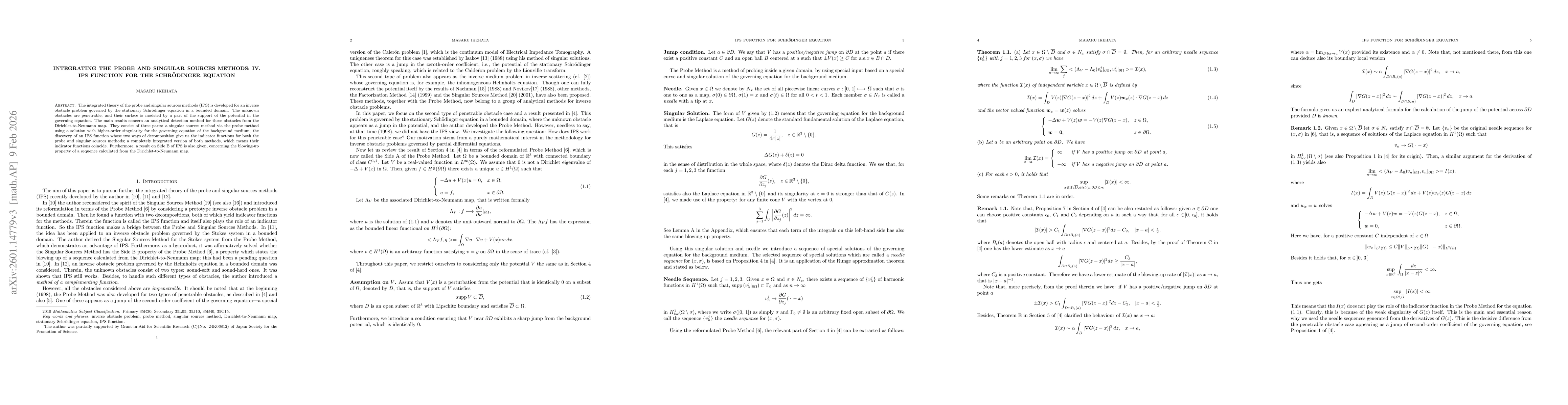 Thumbnail for Integrating the probe and singular sources methods: IV. IPS function for the Schrödinger equation