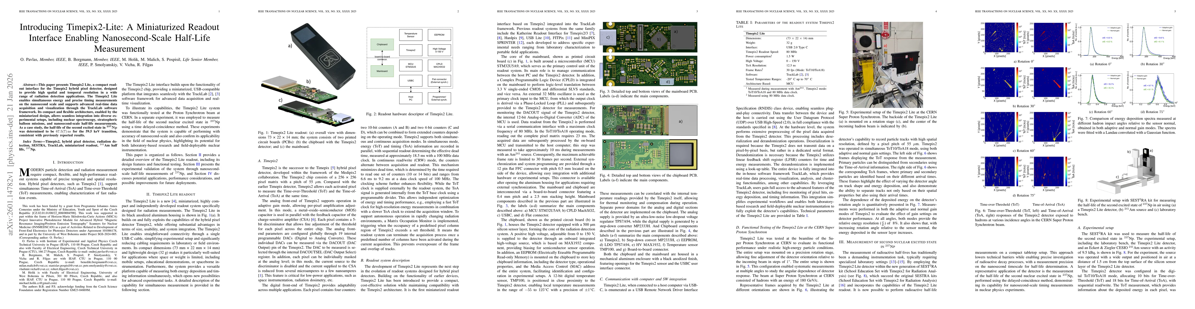 Thumbnail for Introducing Timepix2-Lite: A Miniaturized Readout Interface Enabling Nanosecond-Scale Half-Life Measurement