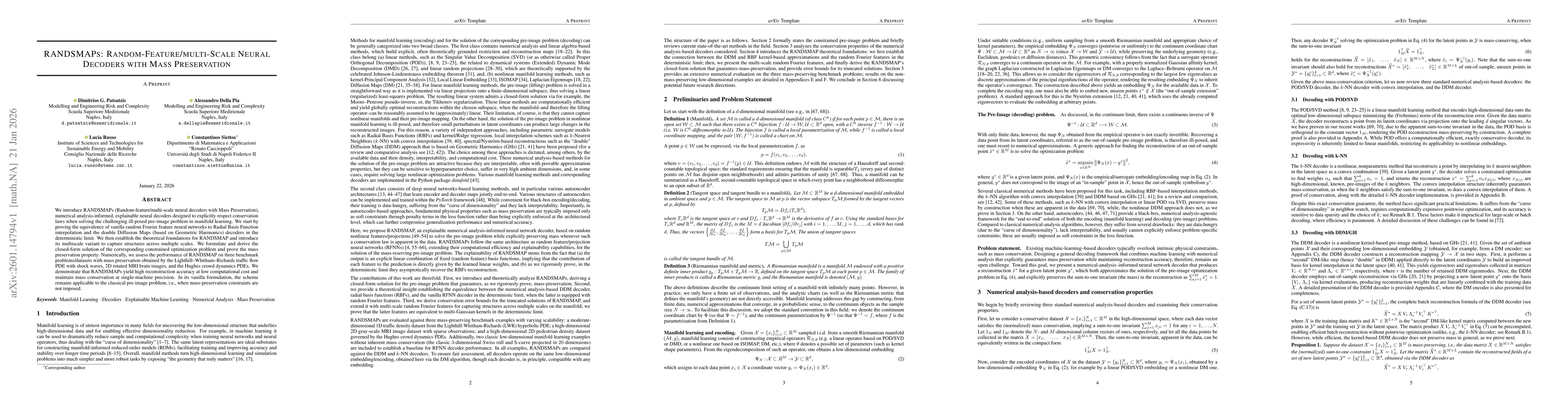 Thumbnail for RANDSMAPs: Random-Feature/multi-Scale Neural Decoders with Mass Preservation
