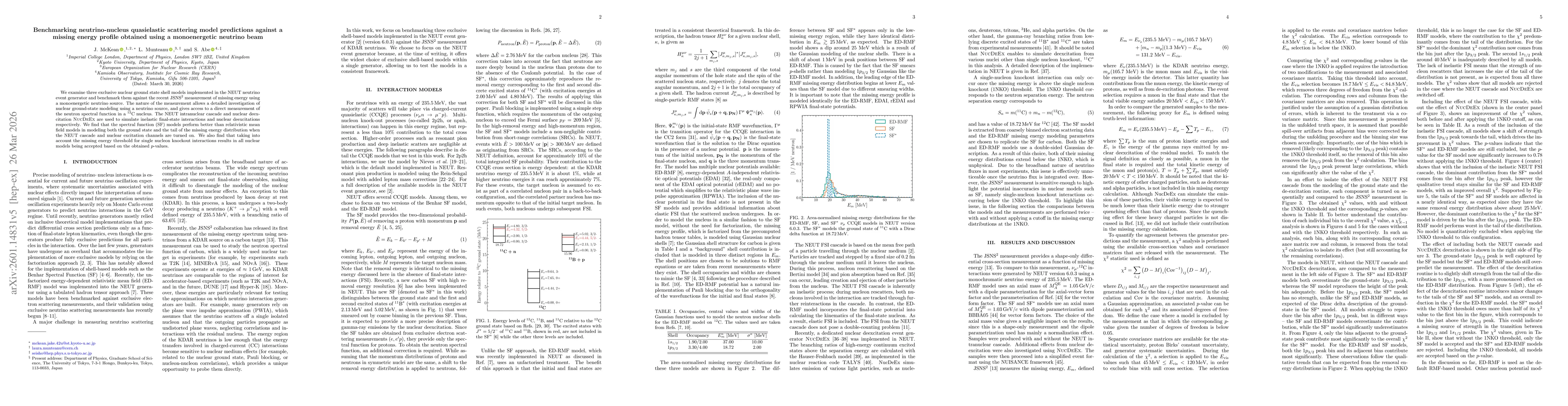 Thumbnail for Benchmarking neutrino-nucleus quasielastic scattering model predictions against a missing energy profile obtained using a monoenergetic neutrino beam