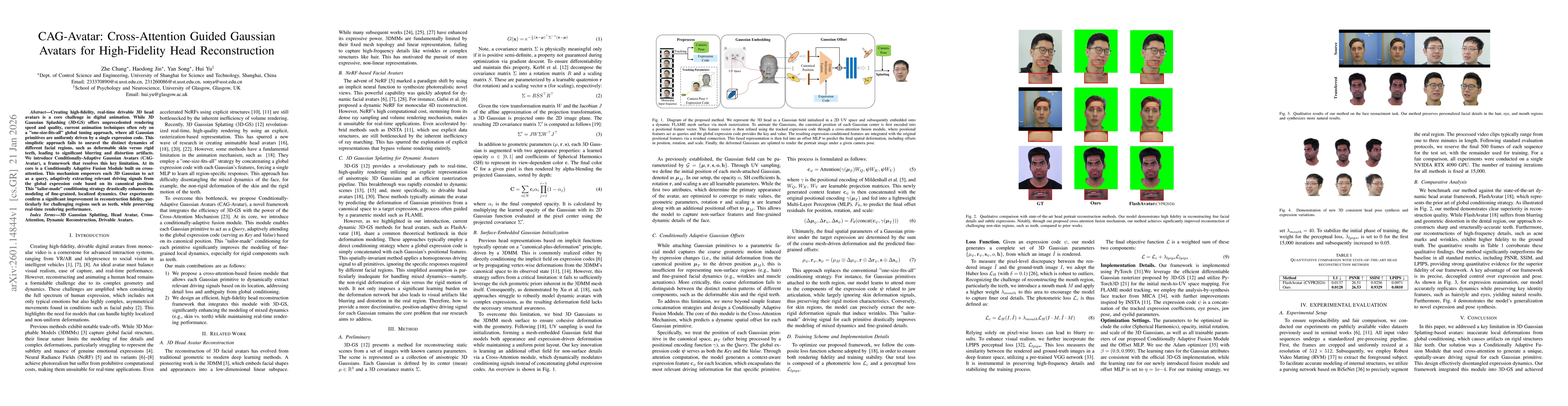 Thumbnail for CAG-Avatar: Cross-Attention Guided Gaussian Avatars for High-Fidelity Head Reconstruction