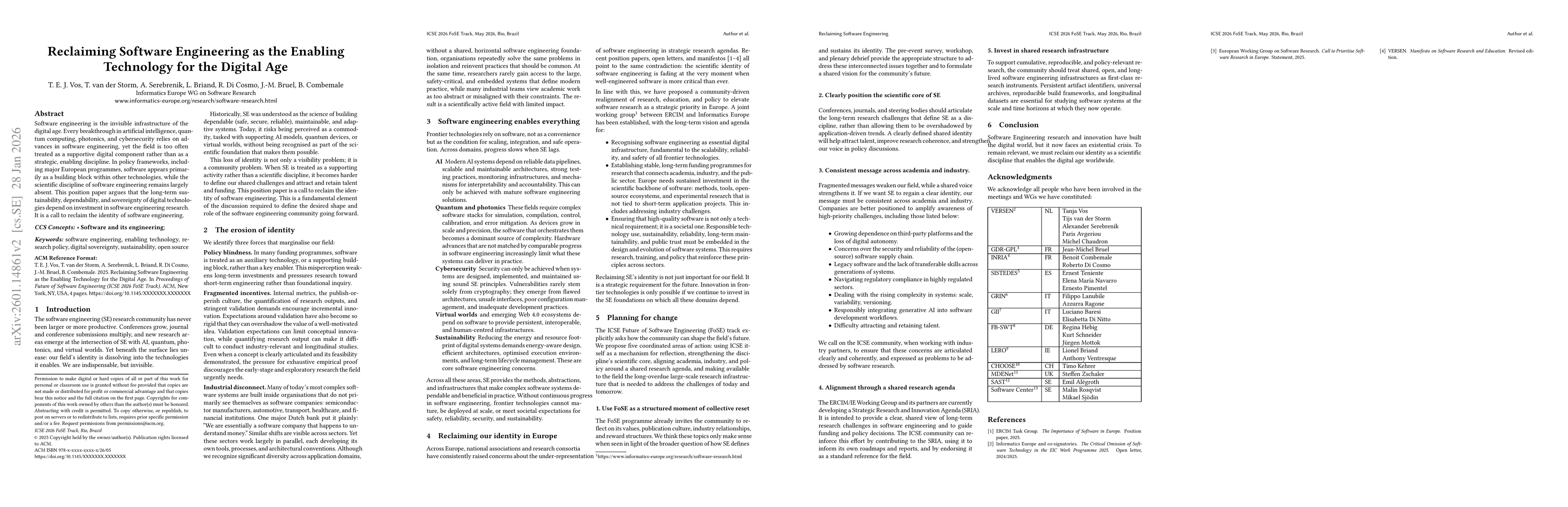 Thumbnail for Reclaiming Software Engineering as the Enabling Technology for the Digital Age