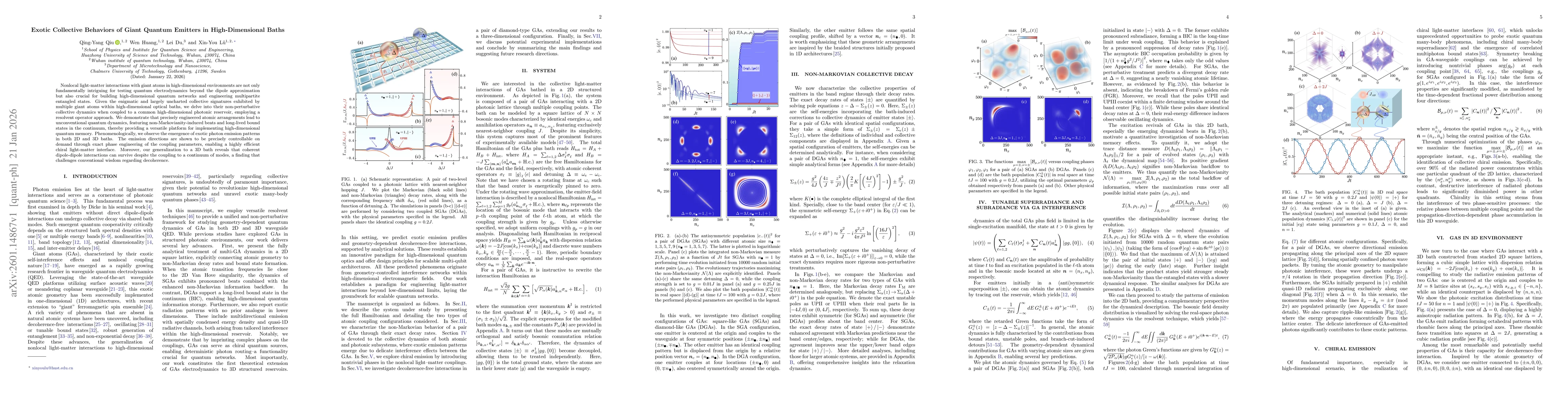 Thumbnail for Exotic collective behaviors of giant quantum emitters in two-dimensional baths