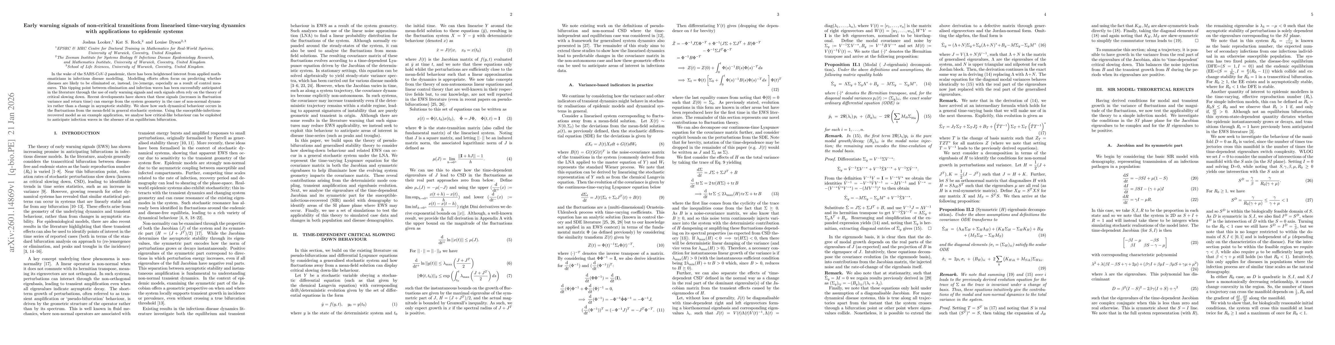 Thumbnail for Early warning signals of non-critical transitions from linearised time-varying dynamics with applications to epidemic systems